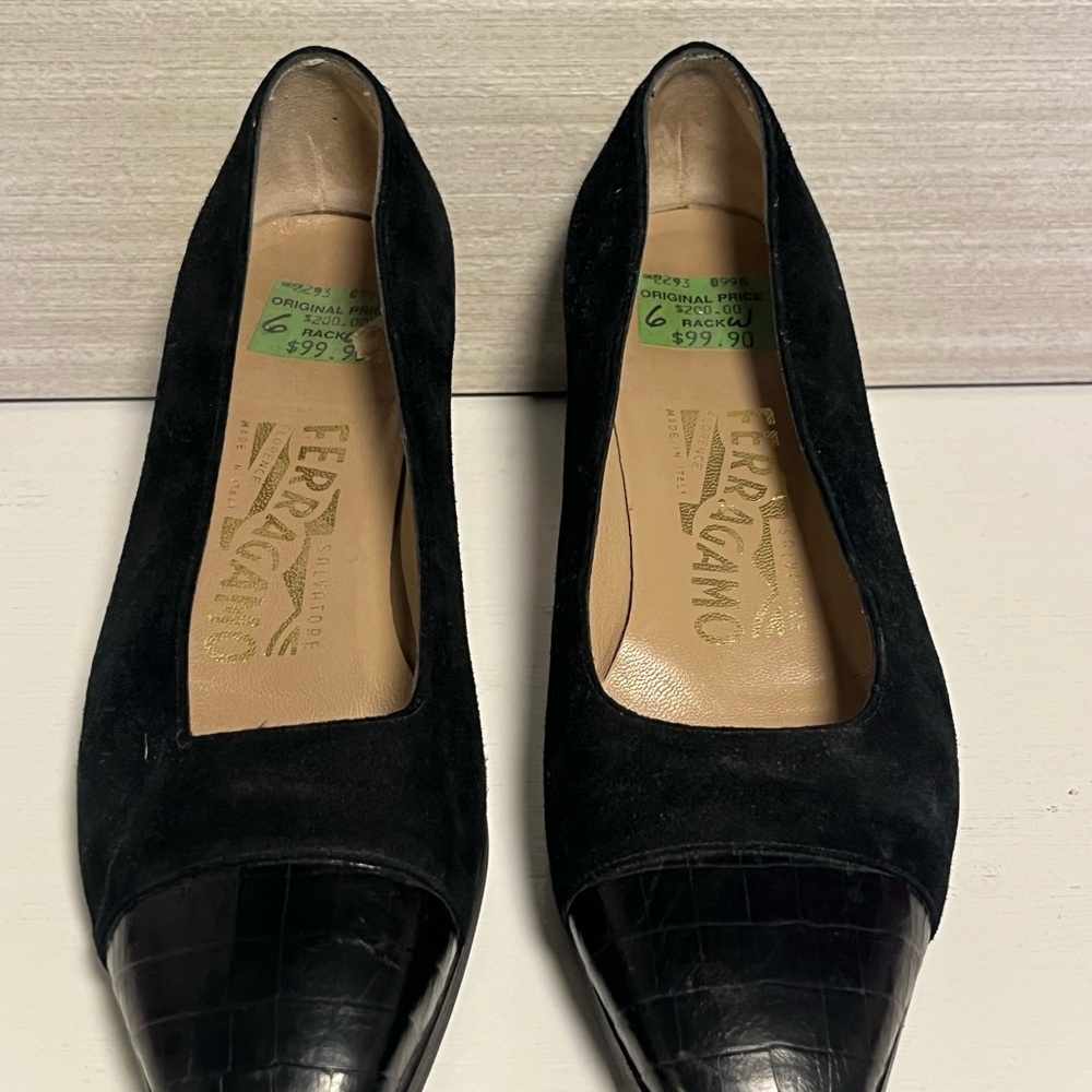 Salvatore Ferragamo Black Leather Heels